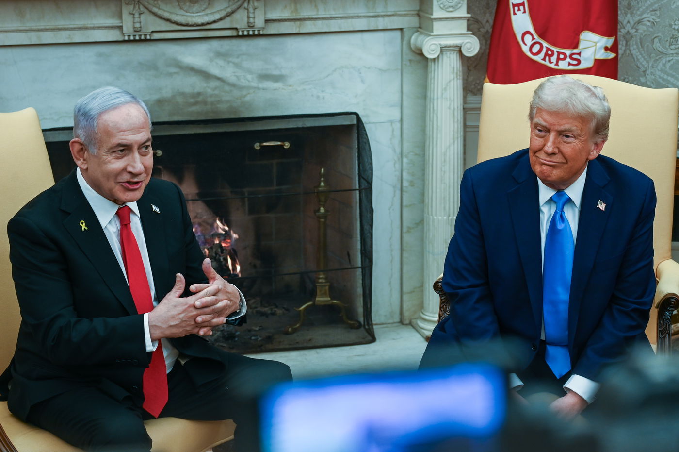 נתניהו וטראמפ בחדר הסגלגל בימים טובים יותר