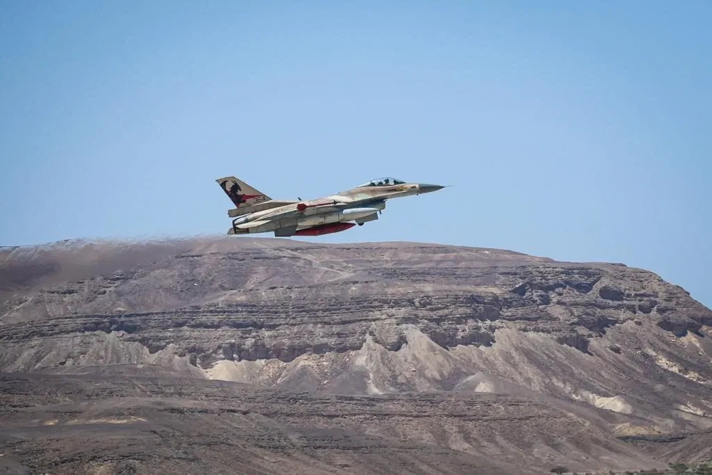 מטוס קרב בתרגיל משותף של ארה"ב לישראל