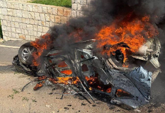 הרכב שהותקף בלבנון | ארכיון