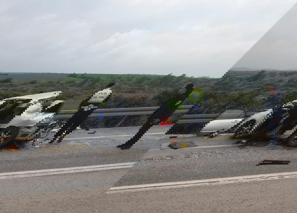 זירת התאונה הקטלנית בכביש 35