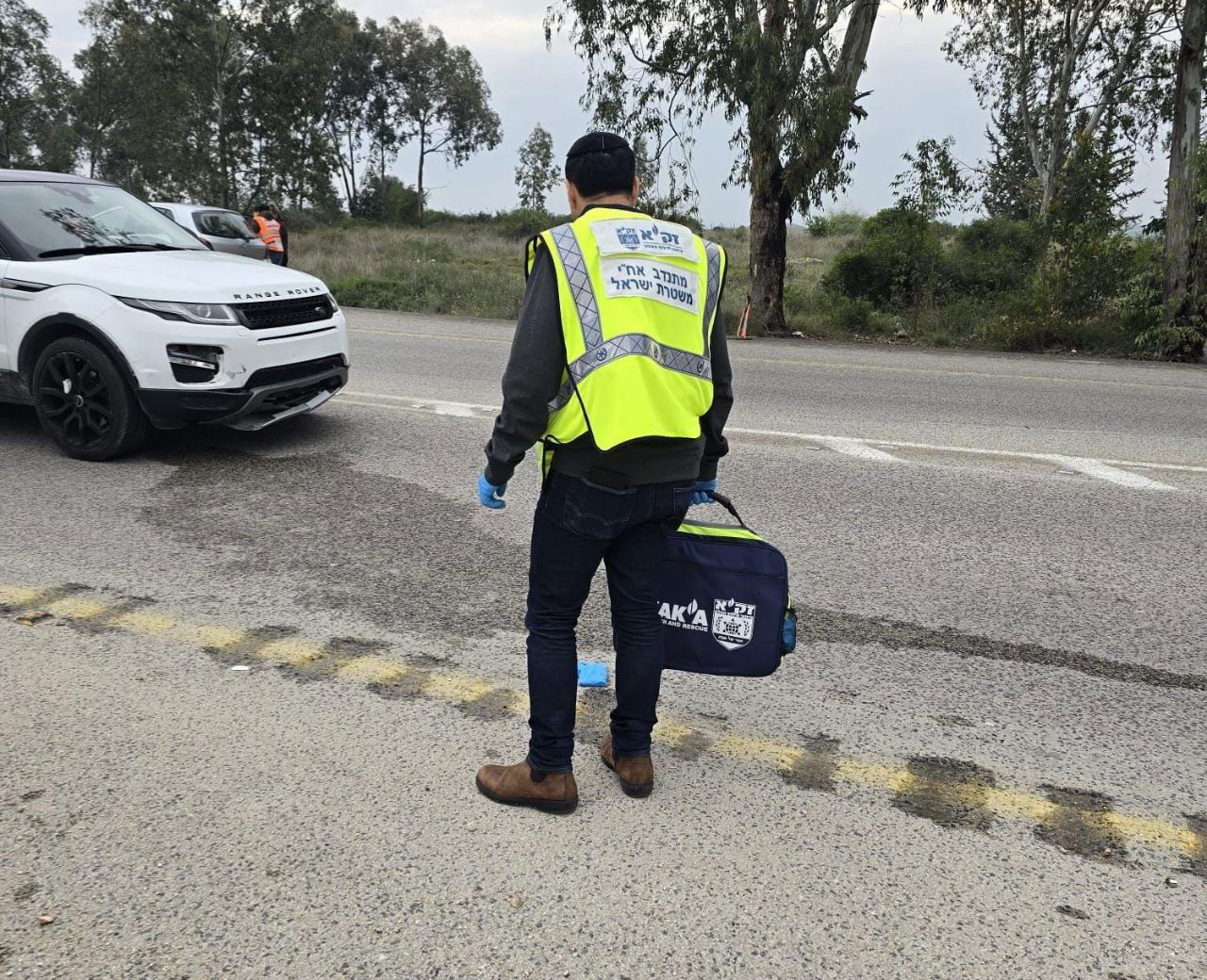 זירת התאונה בכביש 465