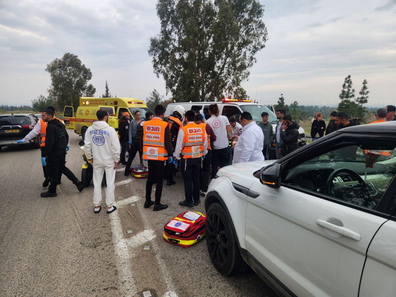 זירת התאונה בכביש 465