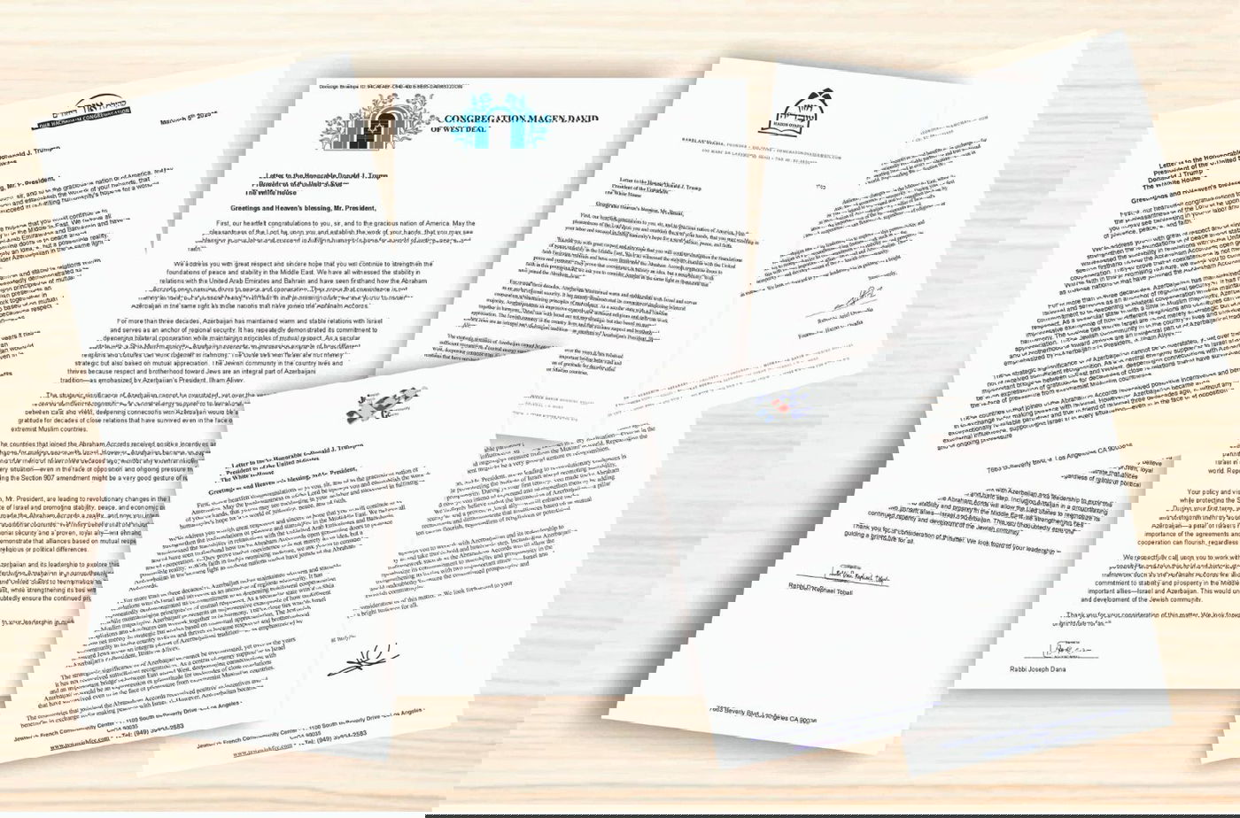 המכתבים שנשלחו לטראמפ