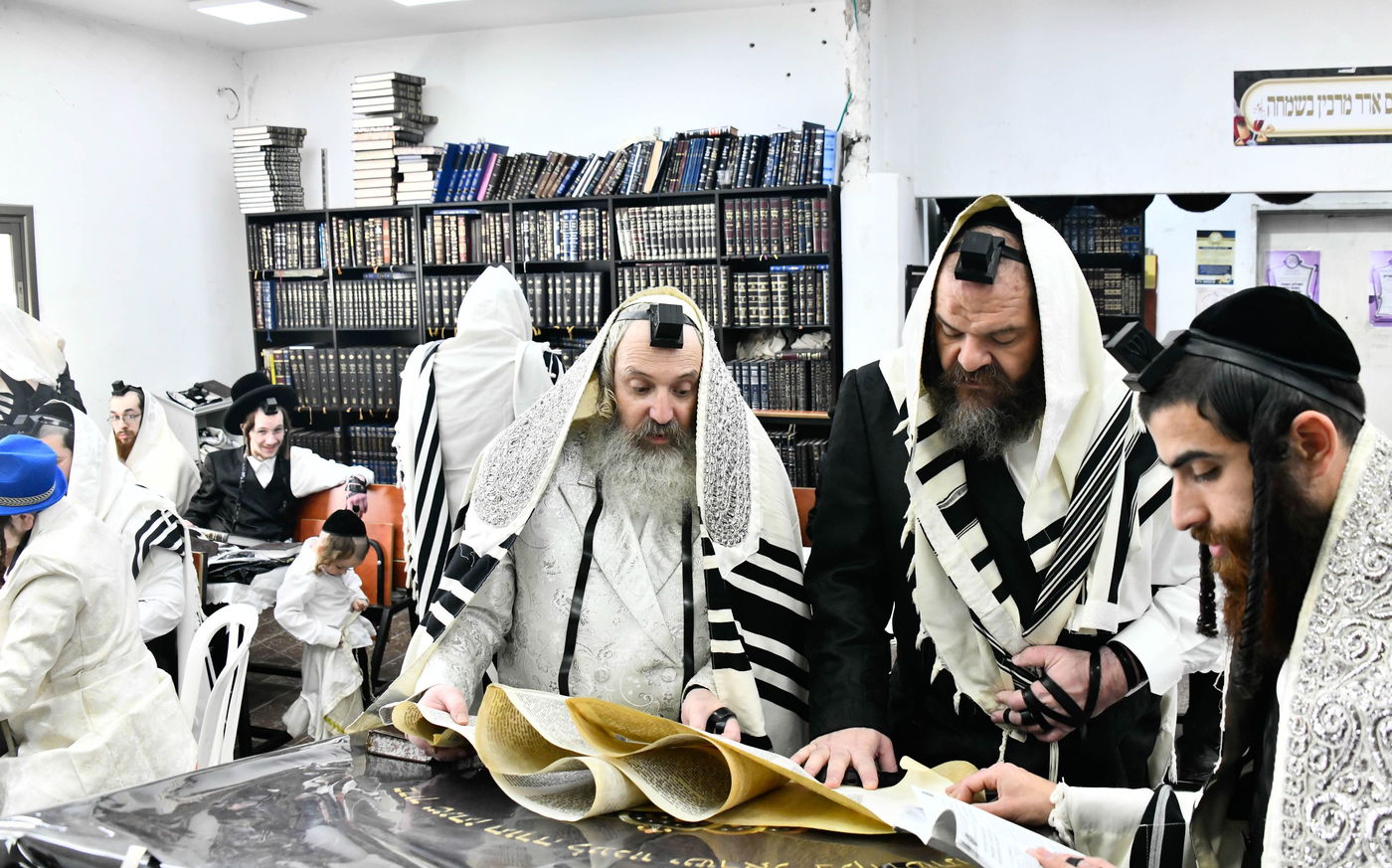 האדמו"ר מזוטשקא אמסנא בקריאת המגילה