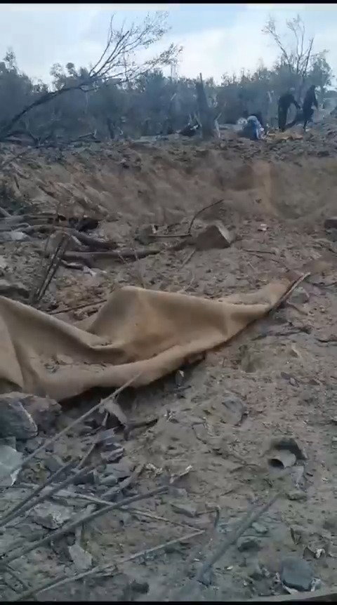 תיעוד מהשטח ברצועה שהותקף בידי חיל האוויר