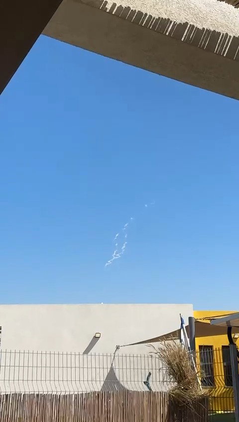 היירוט כפי שנצפה בדרום הארץ