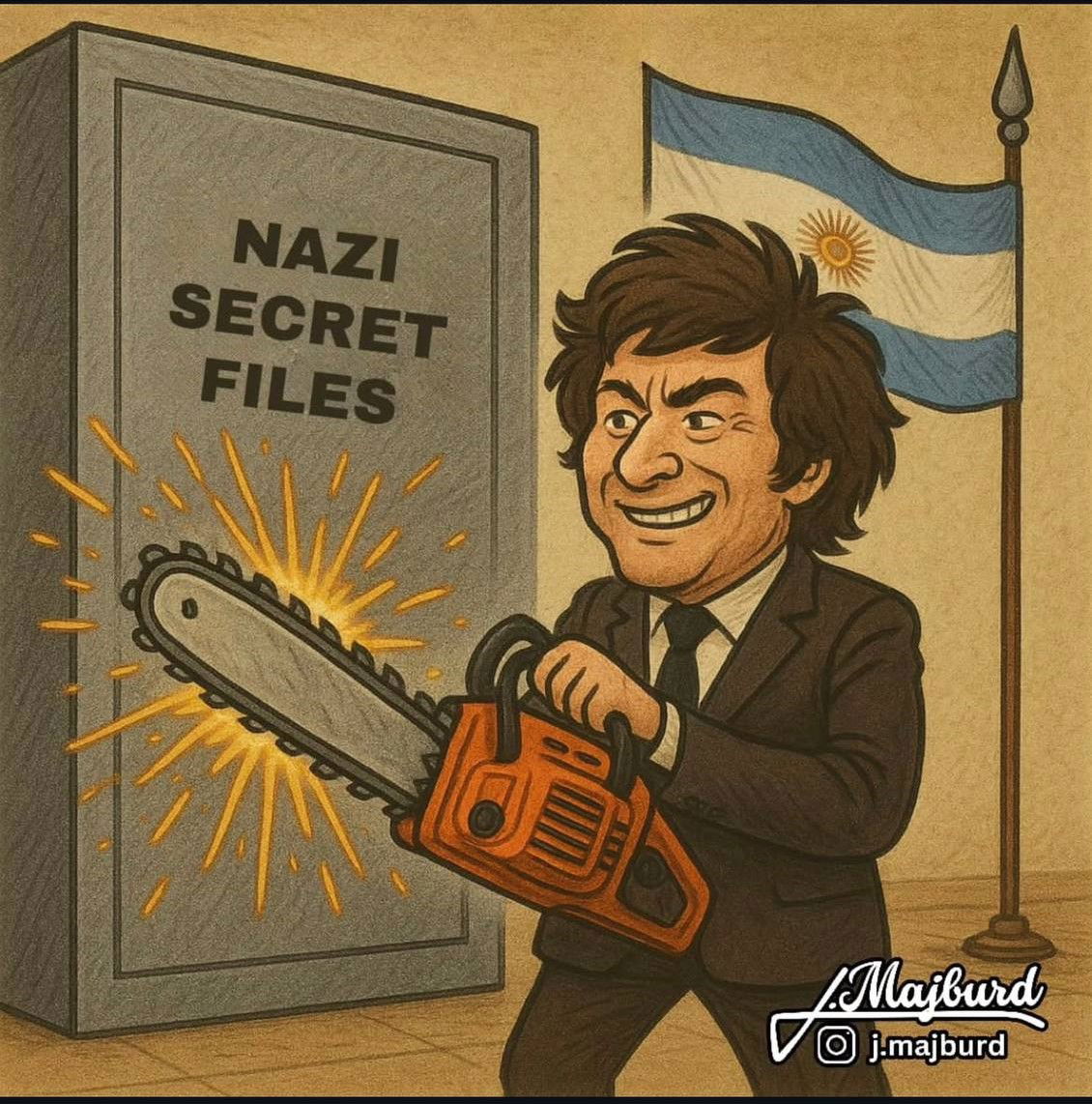 הקריקטורה שפורסמה בחשבונו של הנשיא,