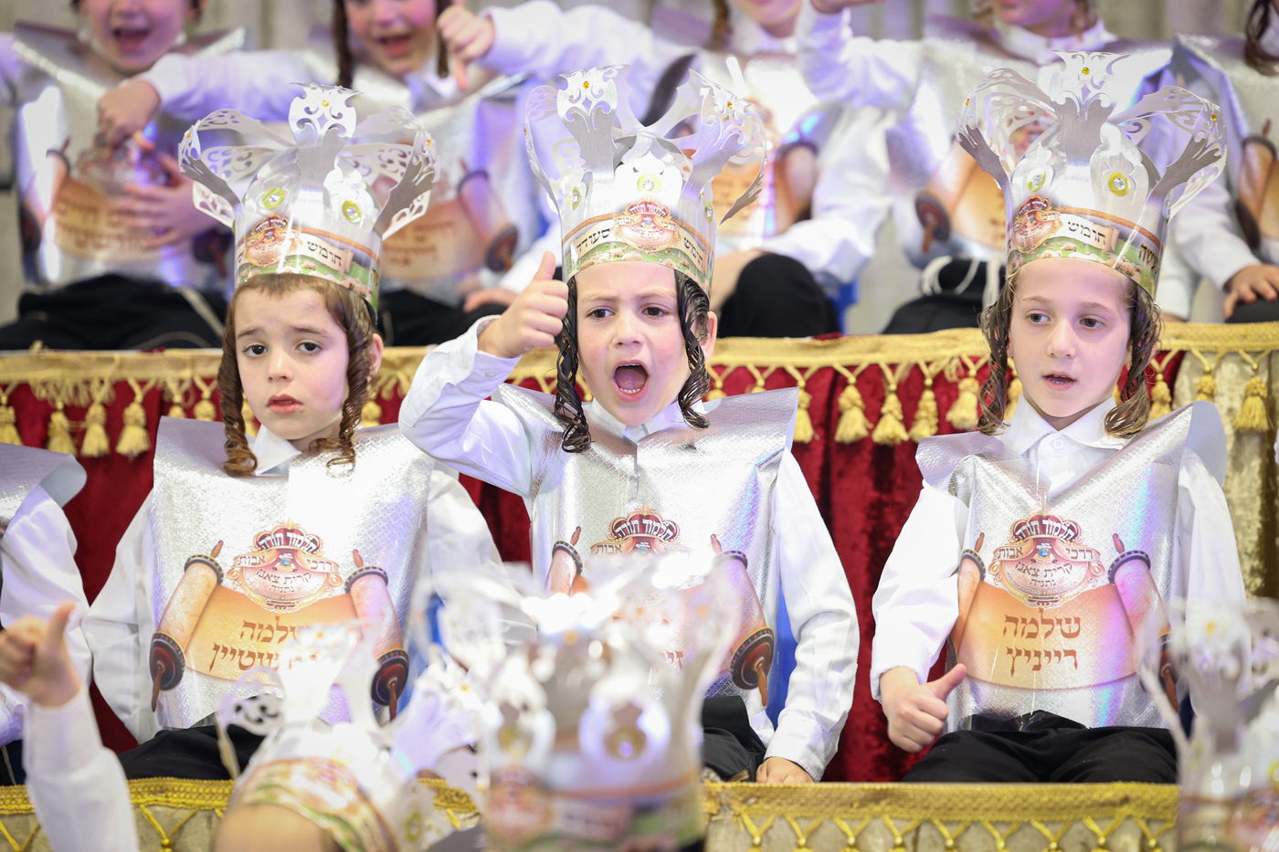 מעמד חומש סעודה בתלמוד תורה דרכי אבות צאנז בנתניה