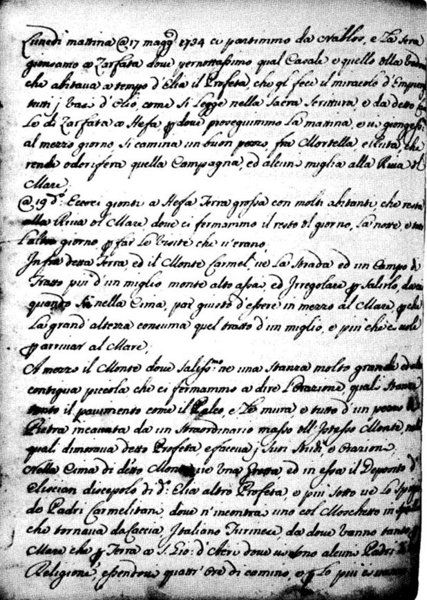 "קבר אלישע" ב'יומן מסע לארץ ישראל' מאת משה חיים קפסוטו