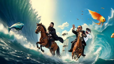 מנדי ווארש, רבי גרינספן ואפיקו-מן בגרסה הווקאלית: "ים ים"