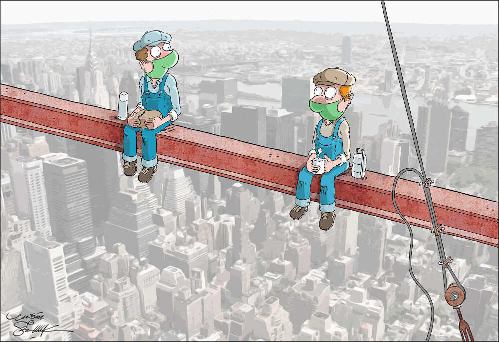 ממיפיקציה  - "ארוחת צהרים בגורד שחקים" גרסת הקורונה