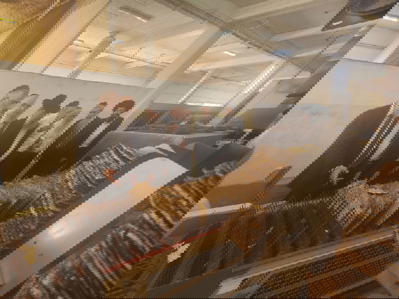 הגאון רבי מסעוד בן שמעון במאפיית מצות מכונה