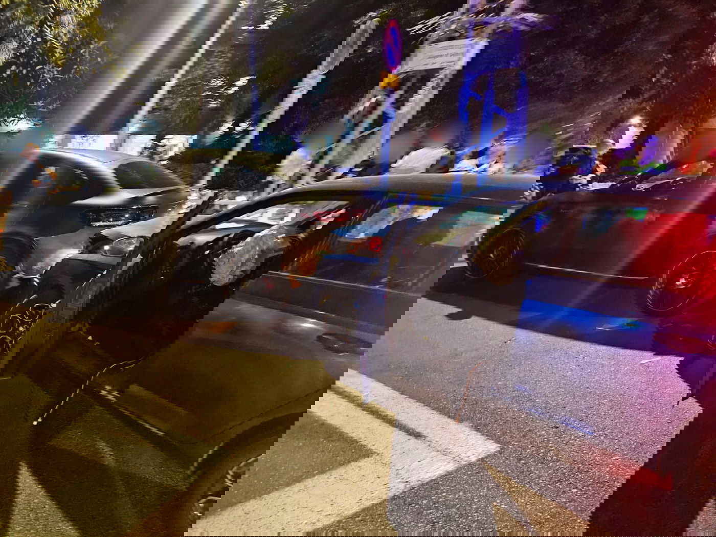 זירת התאונה והמעצר