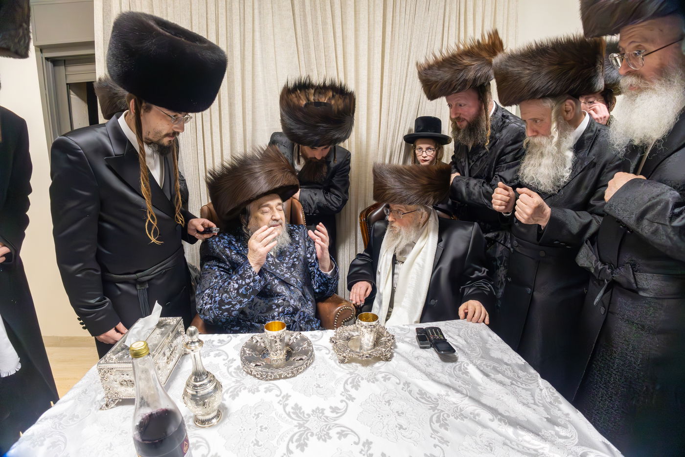 האדמו"ר מפינסק קרלין בביקור אצל הגרי"מ שכטר