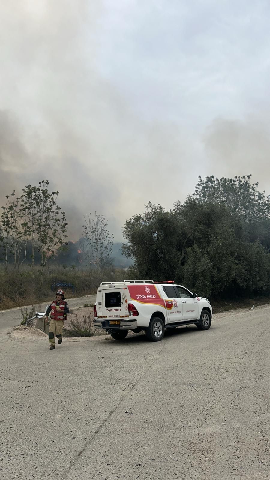 השריפה בכניסה למושב תרום