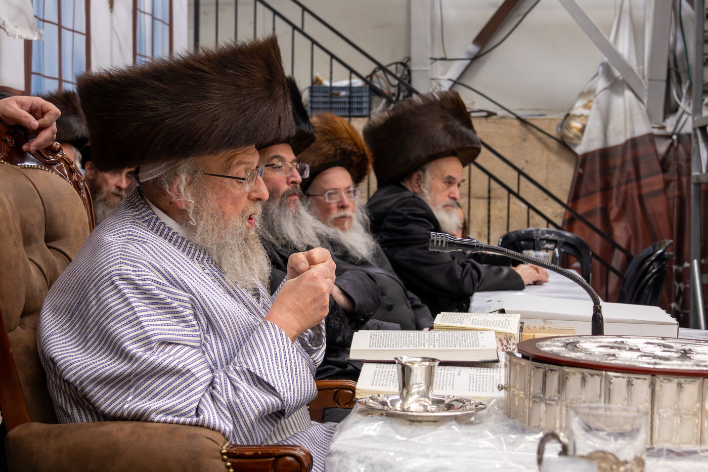 האדמו"ר מפינסק קרלין בטיש הילולת הרה"ק רבי אהרן הגדול מקרלין זי"ע