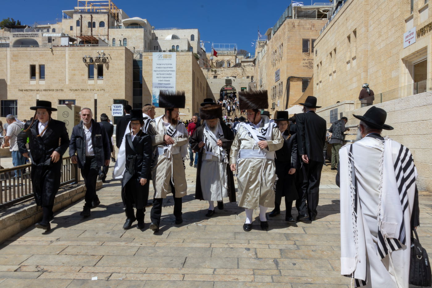 האדמו"ר מפינסק קרלין בתפילת מוסף בכותל המערבי