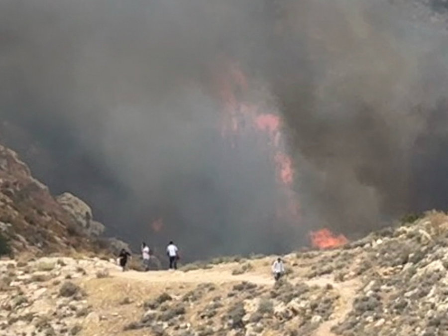 זירת השריפה בנחל פרת בבנימין