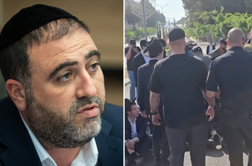 משה ארבל והמפגינים הבוקר