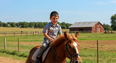 ילד רוכב על סוס
