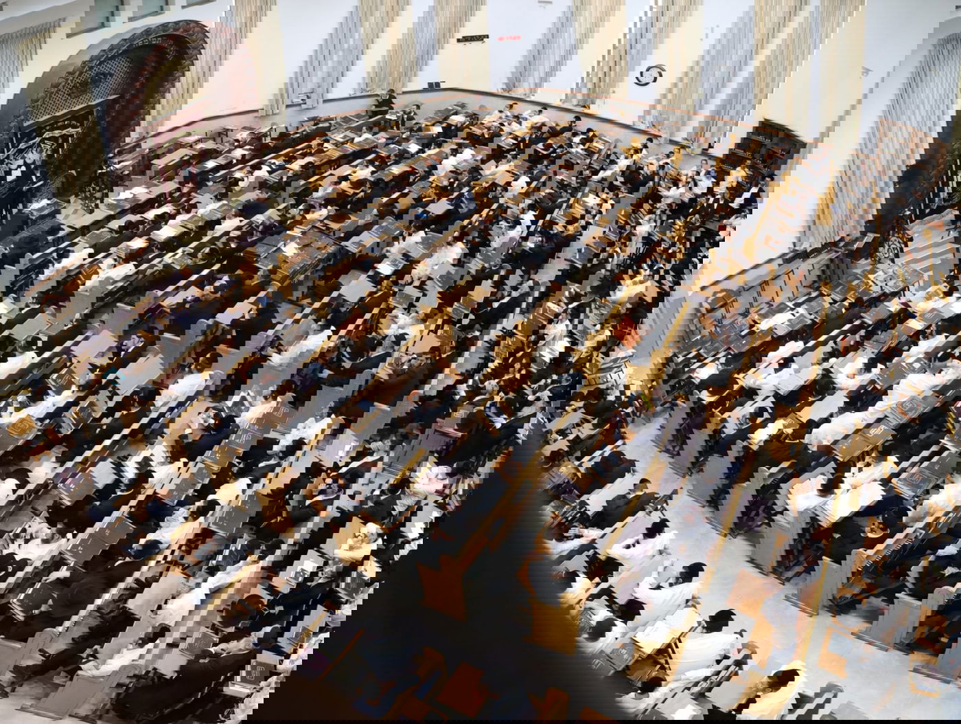 עצרת הספד בישיבת סבודקה על פטירת הגאון רבי נחמן פלונצ'ק זצ"ל