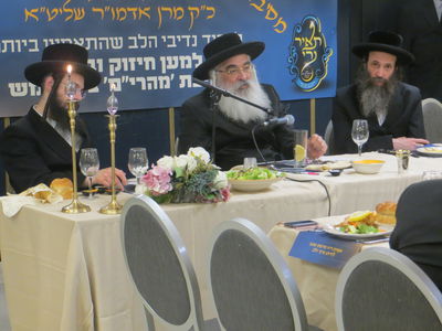 האדמו"ר מדושינסקיא בסעודת ראש חודש בעיה"ק צפת