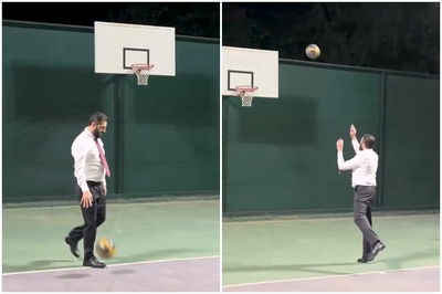 התיעוד המפתיע של נשיא סוריה: משחק כדורסל עם עניבה