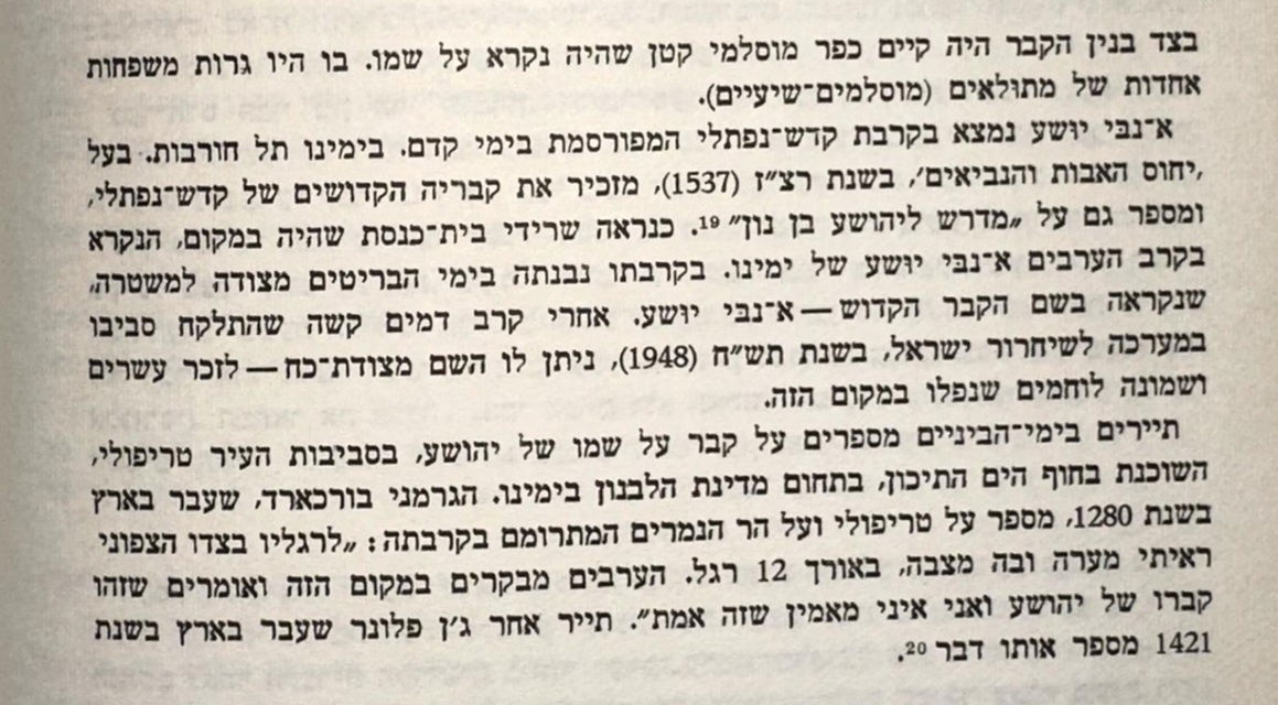 הזיהוי השישי: מקאם נבי יושע בסלט ומקומו במארג המסורות על קבר יהושע