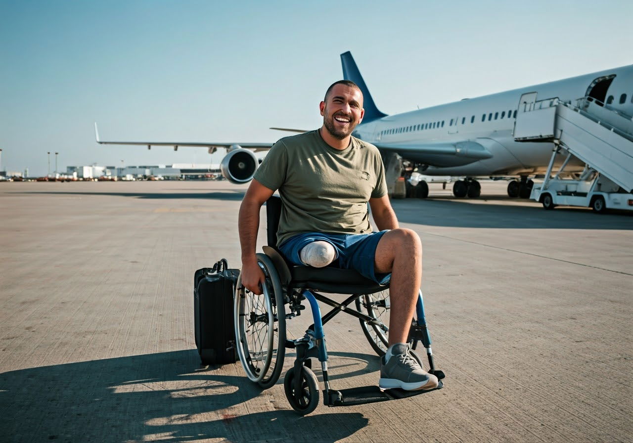 גם בלי רגל, הוא הולך רחוק. נכה צה"ל בדרכו לחופשה שמגיעה לו – עם חיוך, תקווה, והרבה השראה