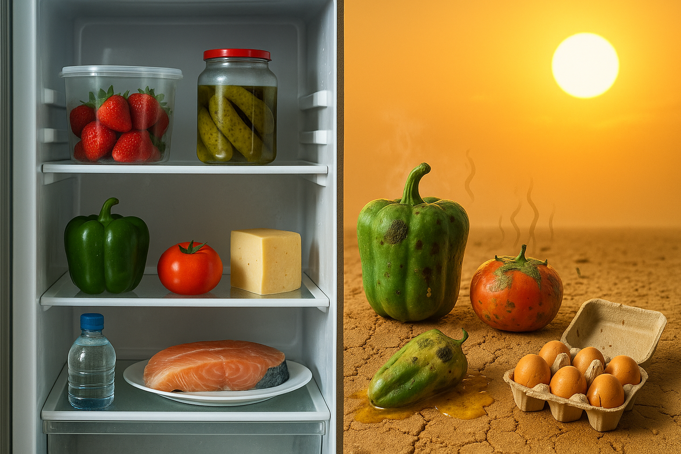 מזון בחום לעמות במקרר. מה גורם להבדל?