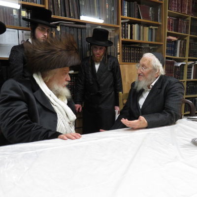 האדמו"ר ממבקשי אמונה בביקור אצל הגר"א לוי