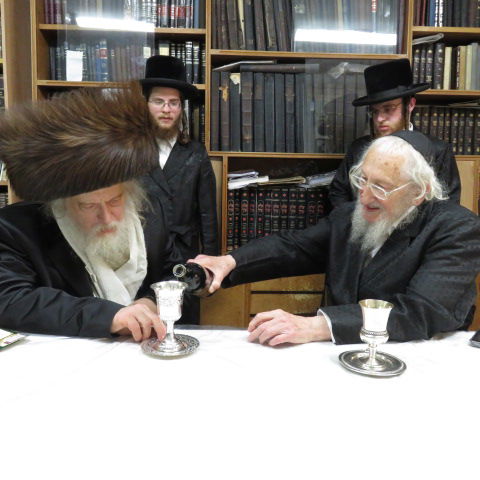 האדמו"ר ממבקשי אמונה בביקור אצל הגר"א לוי