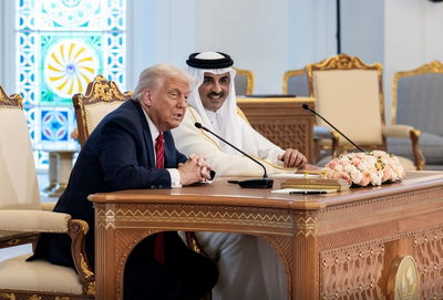 טראמפ עם אמיר קטאר