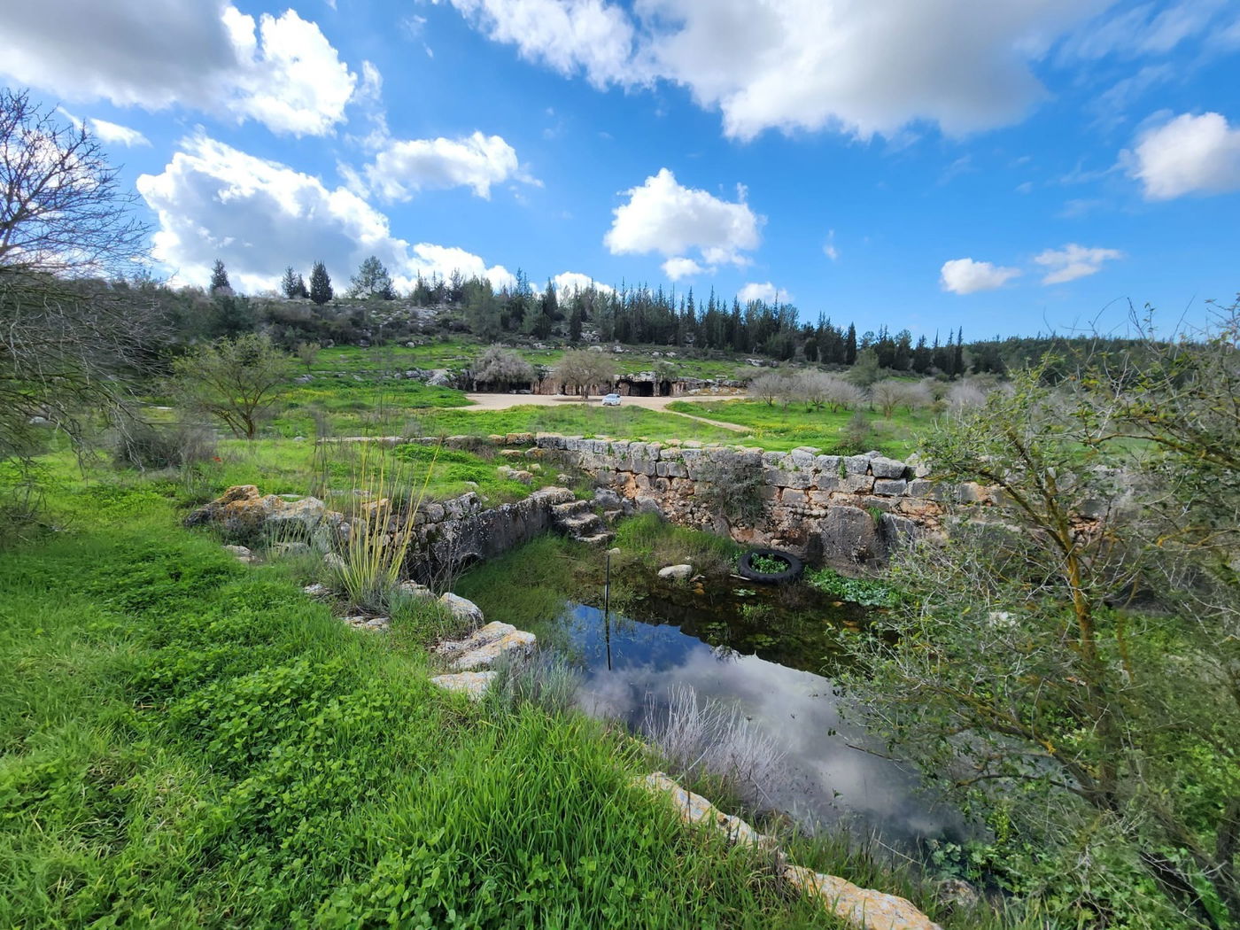 "ביר – אשמי" הסמוכה למערת הרשב"י מלאה במים