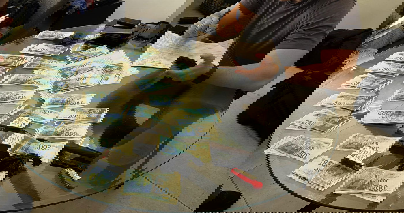 הכסף שנמצא אצל החשודים