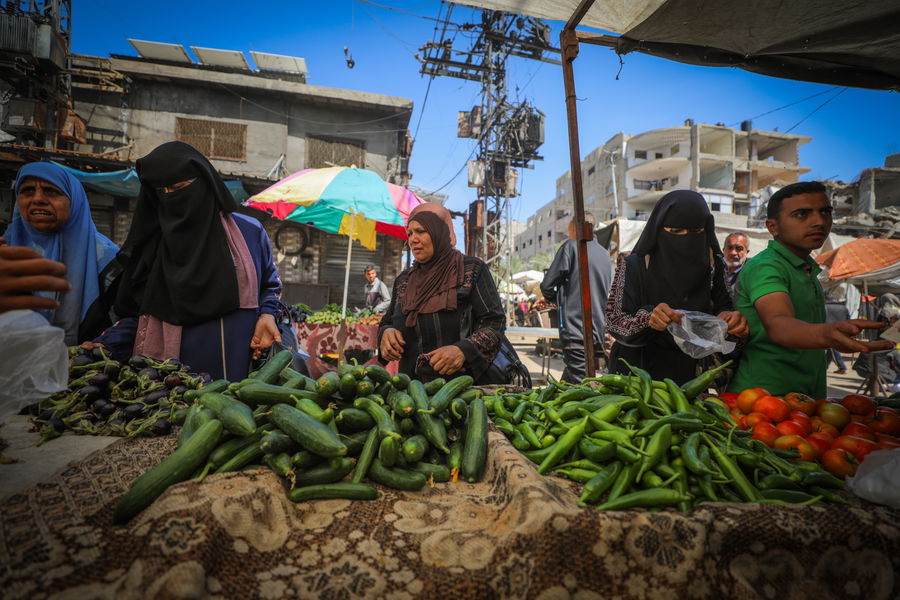 השוק במחנה הפליטים נוסייראת - במרכז רצועת עזה, לפני עשרה ימים