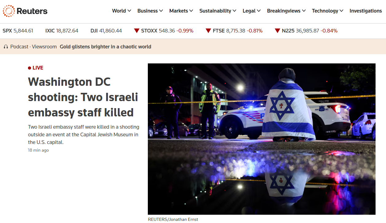 רצח עובדי השגרירות בוושינגטון: כך סוקר הפיגוע בכותרות הראשיות בעולם 