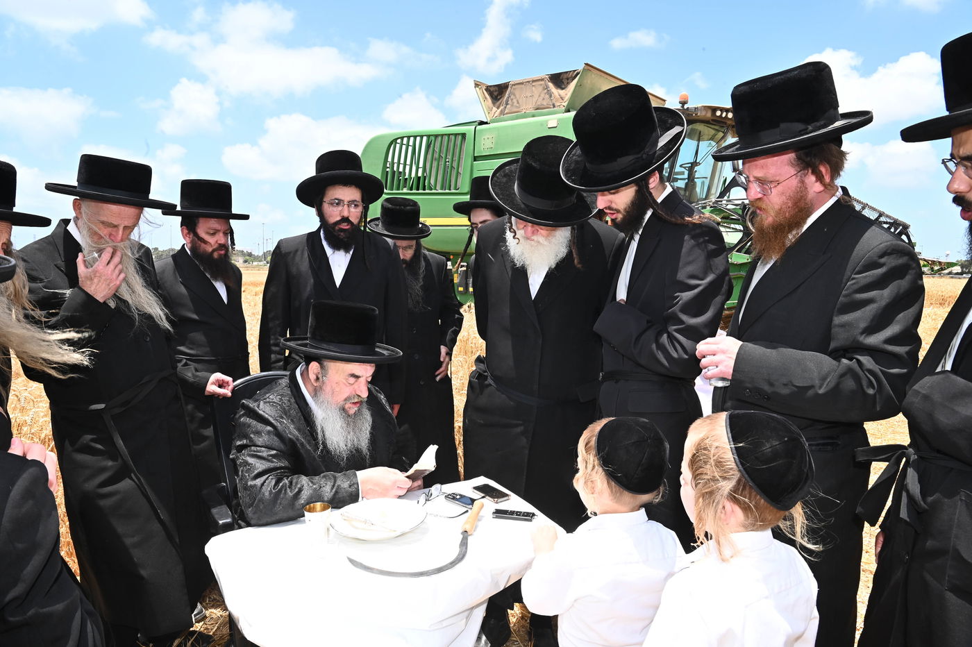 האדמו"ר מלעלוב בקצירת חיטים