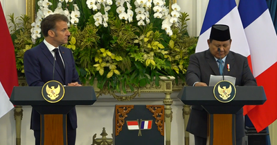 נשיא אינדונזיה ומקרון, הבוקר