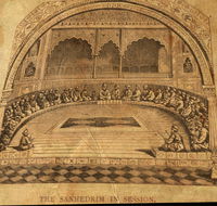 איור המדמה את ישיבת הסנהדרין משנת 1883