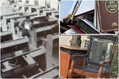 זעזוע: אלמונים הציתו את בית מדרשו של הראשון לציון הגאון רבי יצחק יוסף | צלבי קרס רוססו על הבתים | תיעוד רגע ההצתה