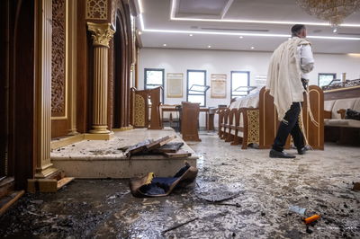 בית מדרשו של הראש"ל לאחר שהוצת