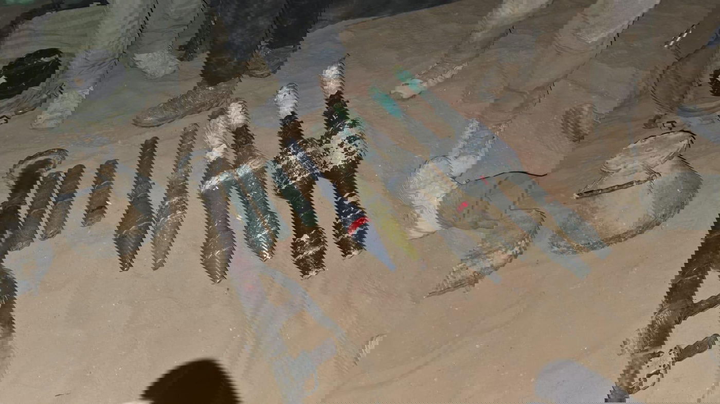 אמצעי הלחימה שנתפסו בתוך המנהרה