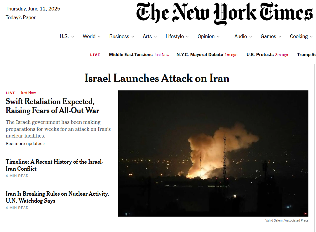 "חשש ממלחמה כוללת" | כותרות דרמטיות ברחבי העולם על פתיחת המלחמה עם איראן