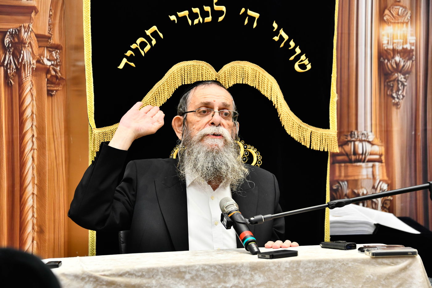 הגאון רבי ישראל בונים שרייבר בשיחה בבית השם