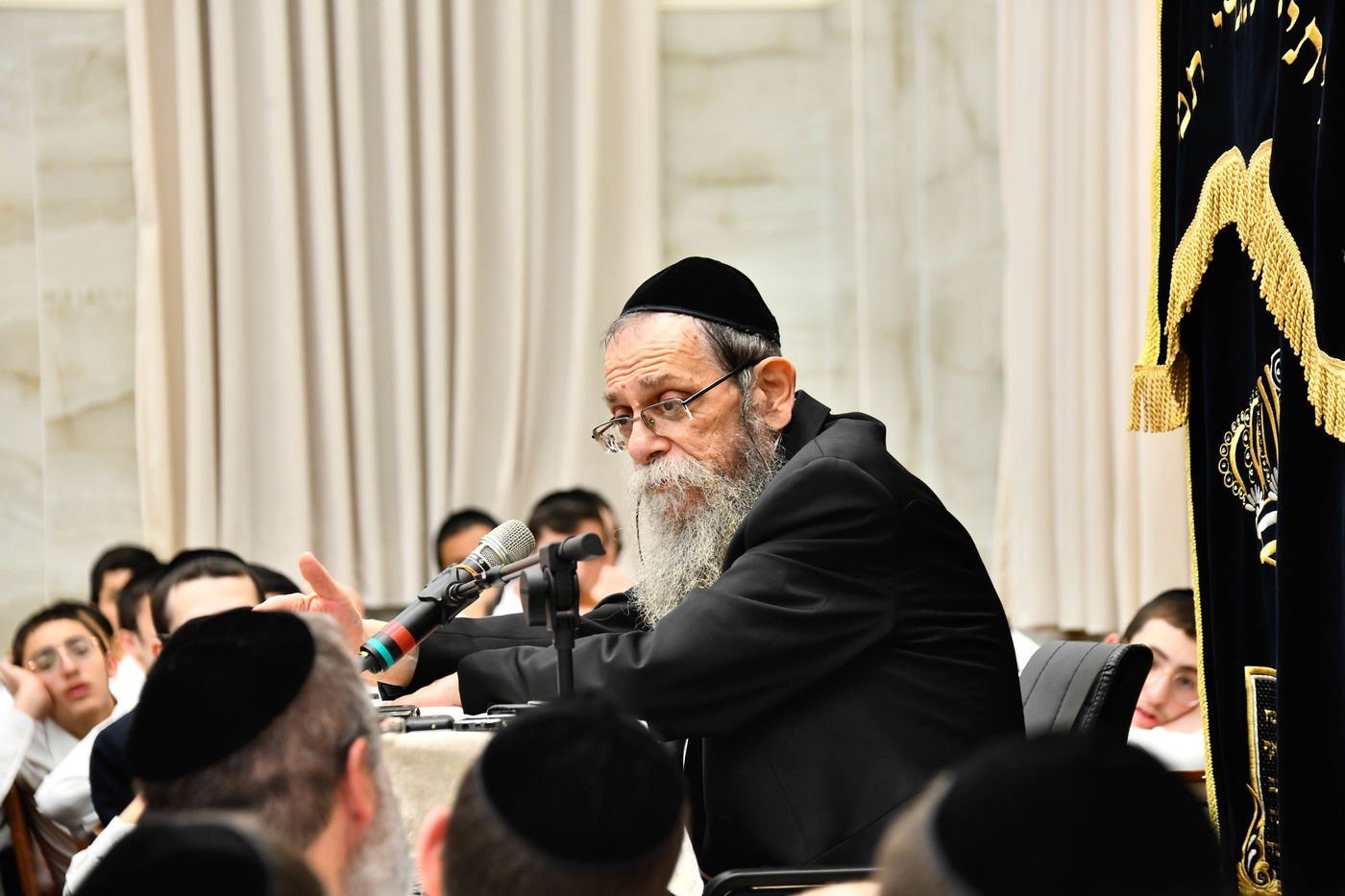 הגאון רבי ישראל בונים שרייבר בשיחה בבית השם