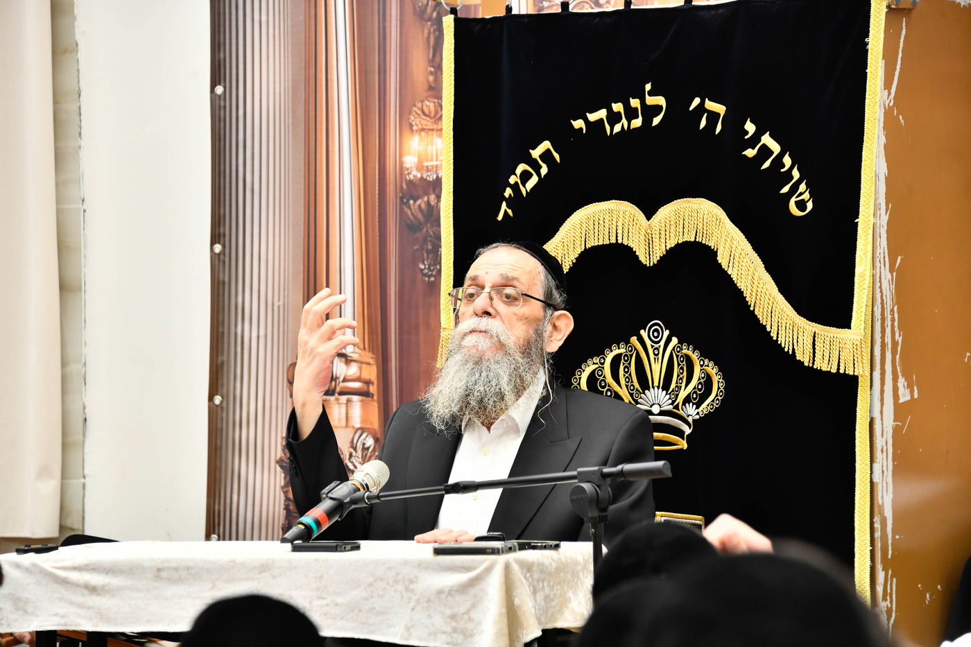 הגאון רבי ישראל בונים שרייבר בשיחה בבית השם