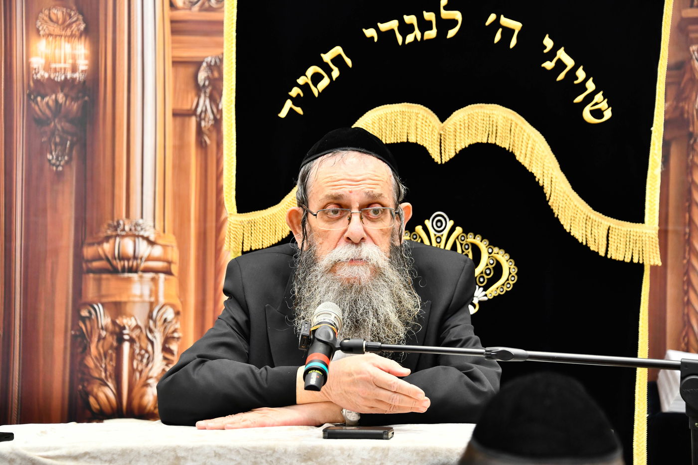 הגאון רבי ישראל בונים שרייבר בשיחה בבית השם