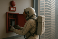 תחושה של חוסר התאמה. אסטרונאוט בפעולת כיבוי אש (אילוסטרציה)