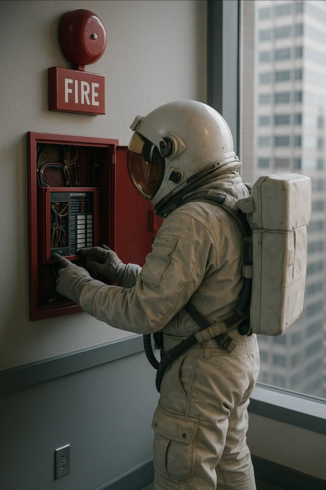 תחושה של חוסר התאמה. אסטרונאוט בפעולת כיבוי אש (אילוסטרציה)